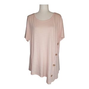Avenue Light Pink Peaxh Side Button Tunic
